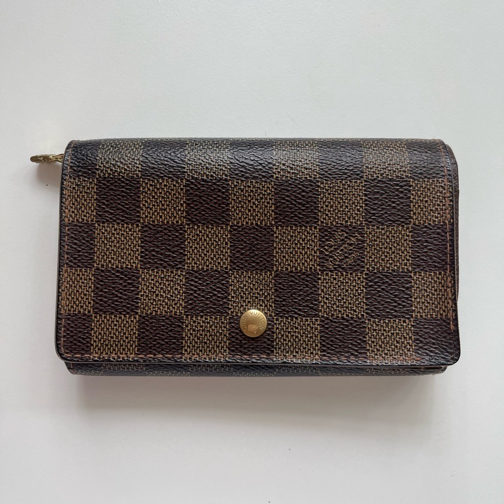 Louis Vuitton brown Damier Ebene Porte Monnaie Tresor wallet